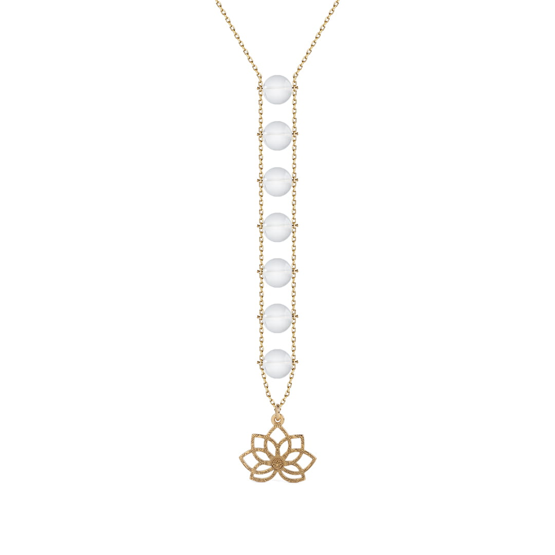 Chakra necklace with quartz crystal