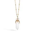 Moon Lunula quartz crystal necklace