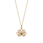 Chakra necklace with lotus and gemstone