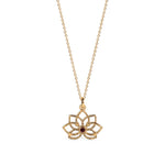 Chakra necklace with lotus and gemstone