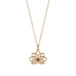 Chakra necklace with lotus and gemstone