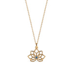 Chakra necklace with lotus and gemstone