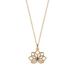 Chakra necklace with lotus and gemstone